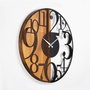 Wallity Reloj de pared Numbers en Nogal y Negro
